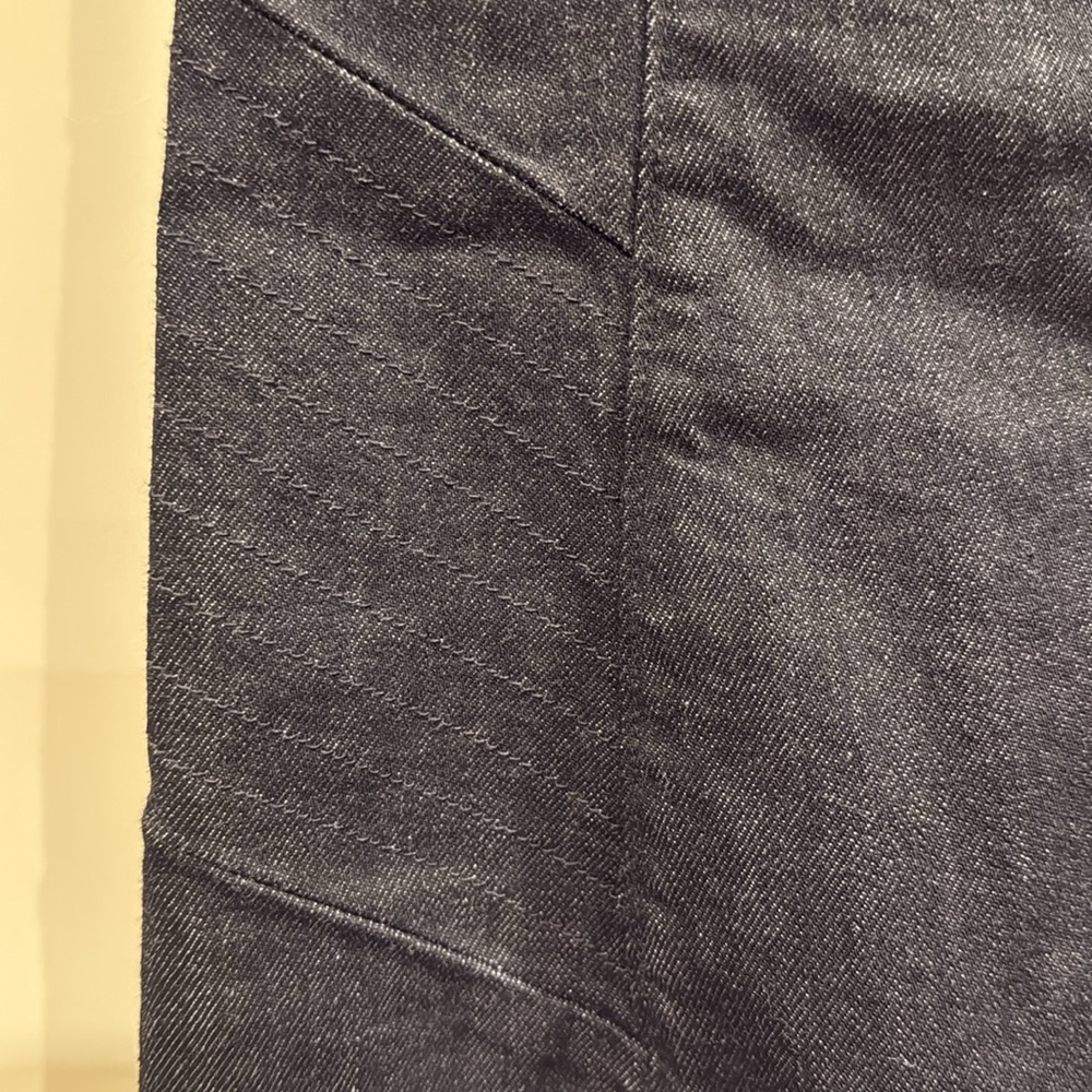 Ralph Lauren black label black denim and leather fitted dress - Picture 7 of 7
